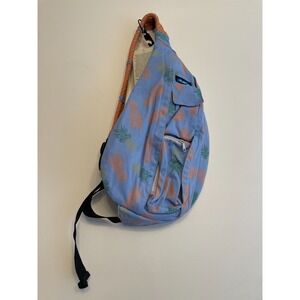 Kavu‎ Mini Rope Bag Canvas Sling Backpack Pineapple Pirouette Blue Travel New